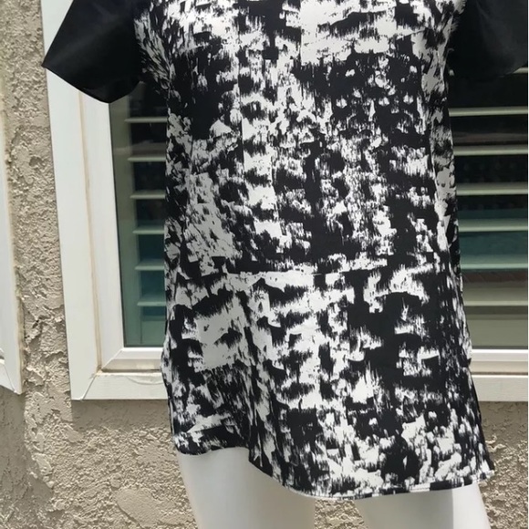 CYNTHIA ROWLEY Black& White ShortSleeve Top SzXS - Picture 4 of 8